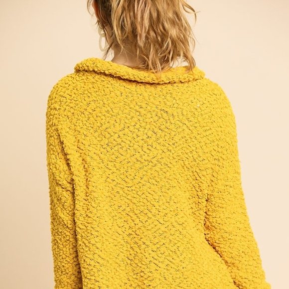 Fuzzy High Neck Collar Sweater - Picture 5 of 7